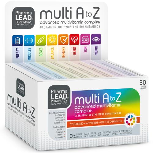 Pharmalead Multi A to Z Ολοκληρωμένο Σύμπλεγμα Πολυβιταμινών για τη Σωστή Λειτουργία του Οργανισμού 30tabs